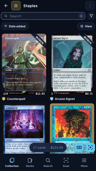 A tag named Staples, showing the cards that carry it.